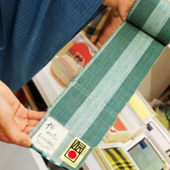 上田紬 小岩井カリナさんの展示　角帯